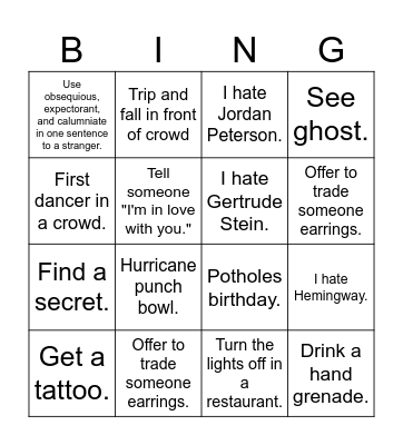Miss Alex NOLA Bingo Card