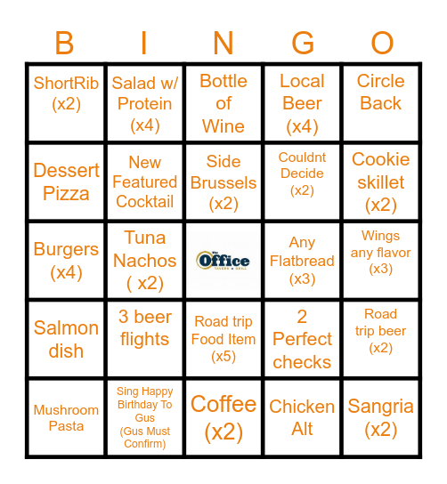 Bingo Office Edition Bingo Card