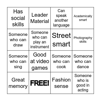 HUMAN BINGO Card