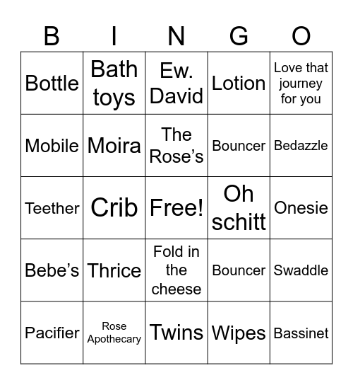 Bebe Bingo Card