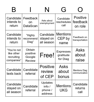 DS / Program Alumni Outreach Bingo Card