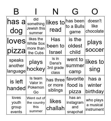 Find someone who.... (and put their name in the box!) Bingo Card