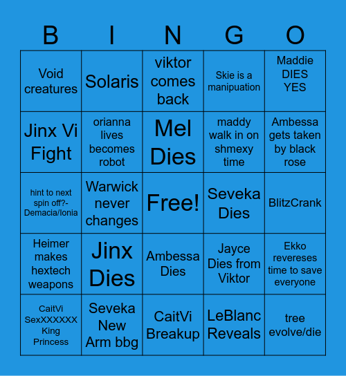 Lucy Win Bingo Card