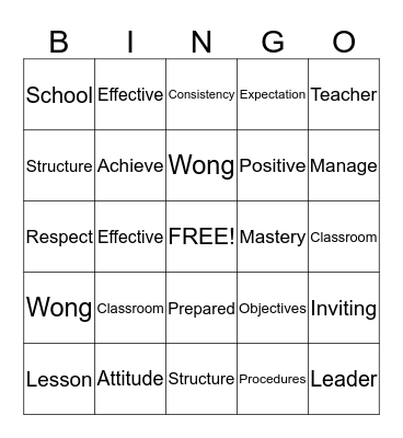 The First Days of School Bingo Card