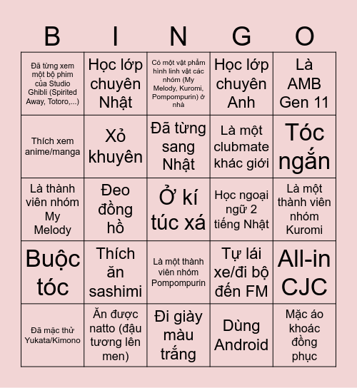 HÃY TÌM NGƯỜI MÀ... Bingo Card