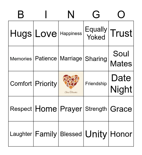 Thankful And Grateful For Us! Bingo Card
