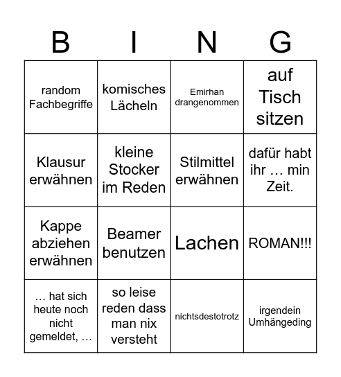 Scherer Bingo! Bingo Card