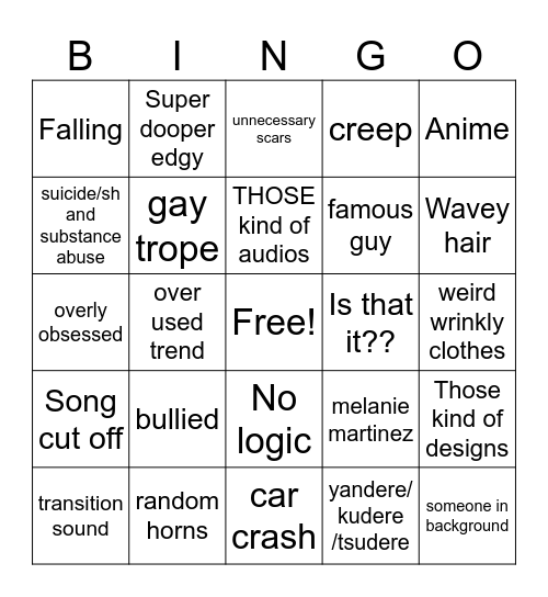 gacha Bingo Card