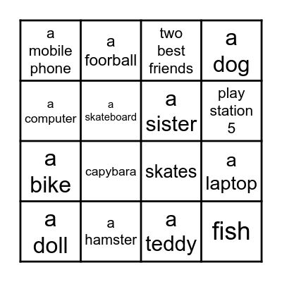 Classmate bingo Card