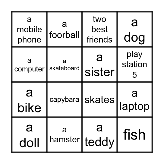 Classmate bingo Card