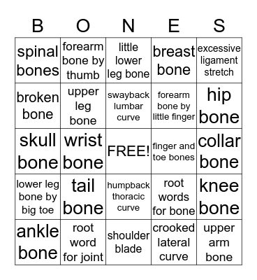 Orthopedics Bingo Card