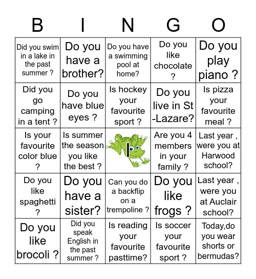 Find someone who... Bingo Card