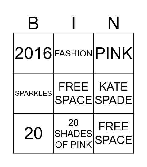 NAE 20th BIRTHDAY Bingo Card