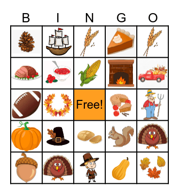 Thanksgiving Bingo Card