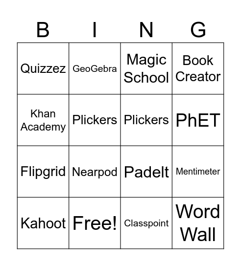 EdTech Bingo Card