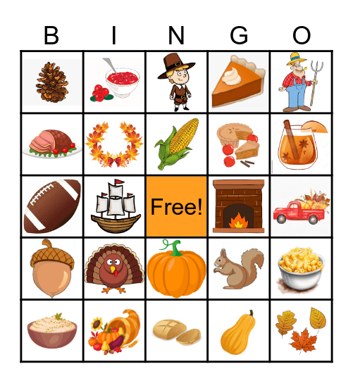 Thanksgiving Bingo Card