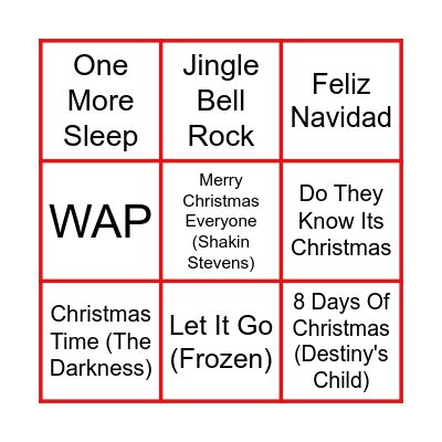 Bad Santa Bingo Card