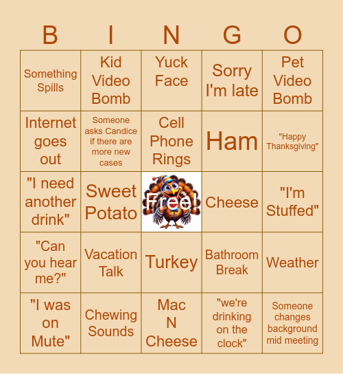 Virtual VerGiving Bingo Card