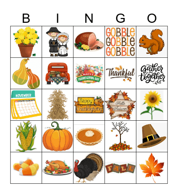 THANKSGIVING Bingo Card