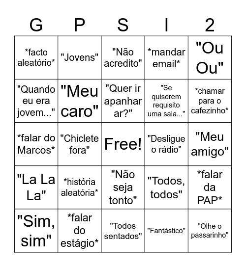 Bingo Americano Bingo Card