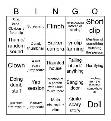 WATCHING "SCARY" BOYS VIDEOS VIDEOS Bingo Card