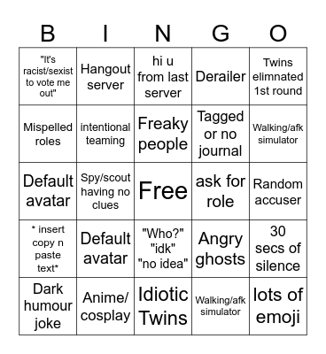 the best Roblox Flicker Round Bingo Card