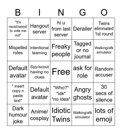 the best Roblox Flicker Round Bingo Card