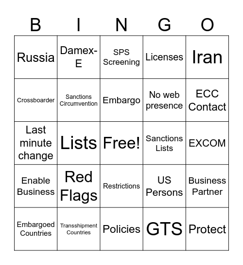 ECC Bingo Card