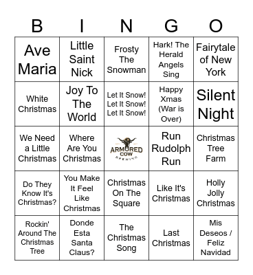Christmas Mix Bingo Card