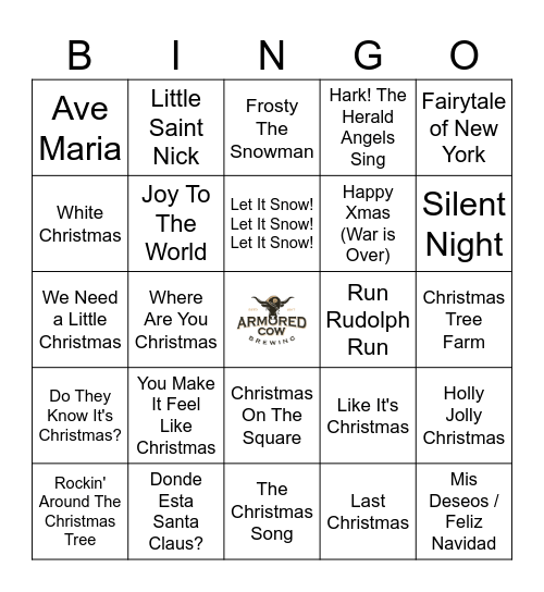 Christmas Mix Bingo Card