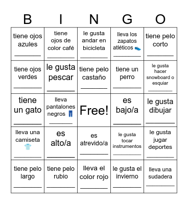 Encuentra a alguien (Find someone) que... Bingo Card