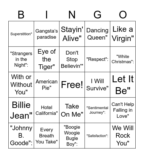 muziekbingo Card