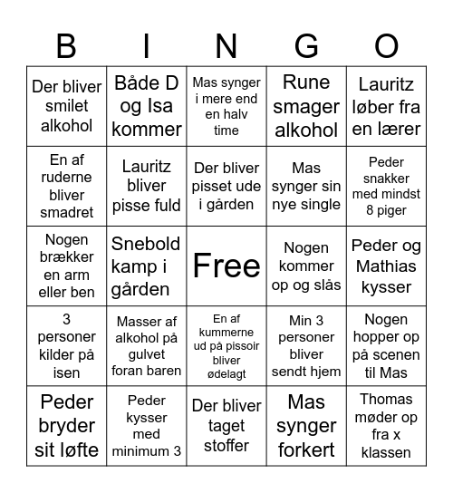 Gym bingo Card