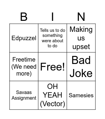 Mr O Bingo Card