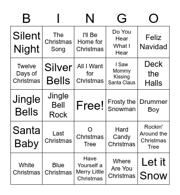 Christmas Music Bingo Card