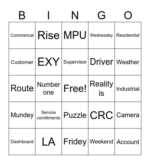 DON JON BINGO Card