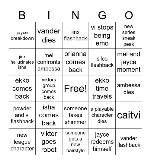 act 3 Bingo Card