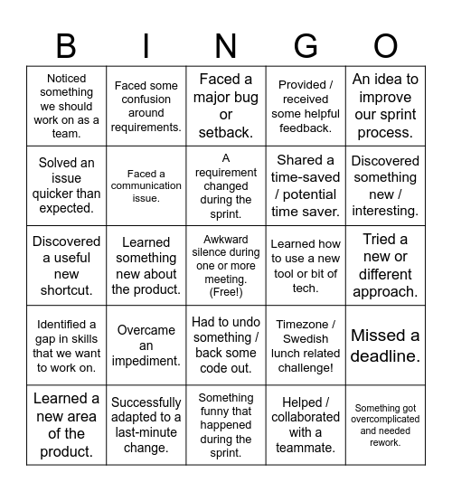 Retro bingo Card