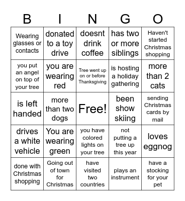 Bingo All The Way Bingo Card