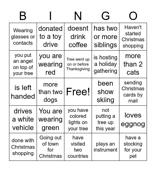 Bingo All The Way Bingo Card