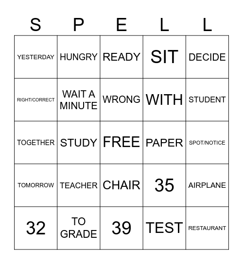 ASL BINGO Card