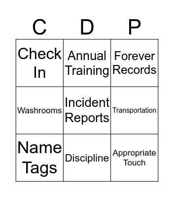 T   R   A   I   N Bingo Card