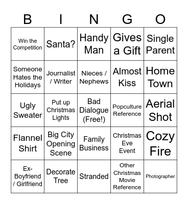 Hallmark Bingo Card