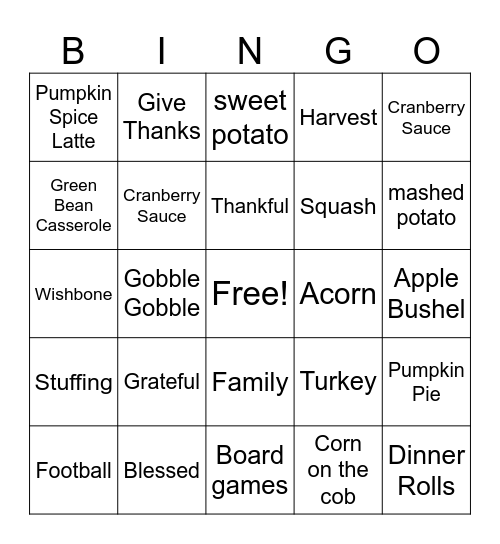 Thanksgiving.5 Bingo Card