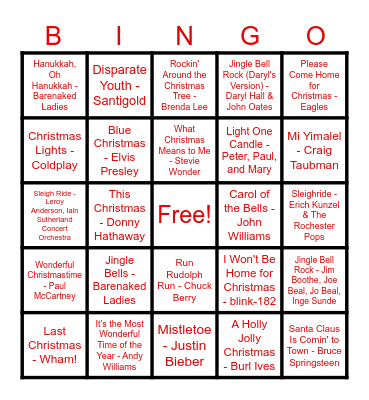 HOLIDAY BINGO Card