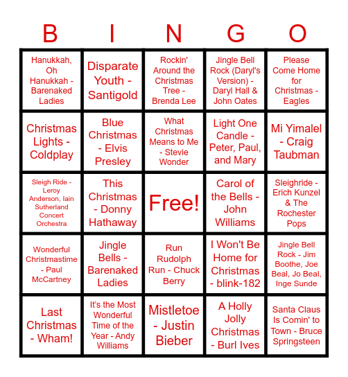 HOLIDAY BINGO Card