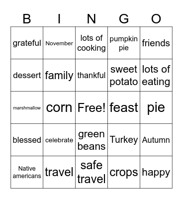 Thanksgiving.6 Bingo Card