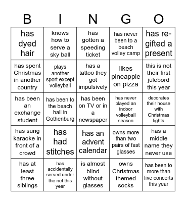 Find someone who Bingo Card