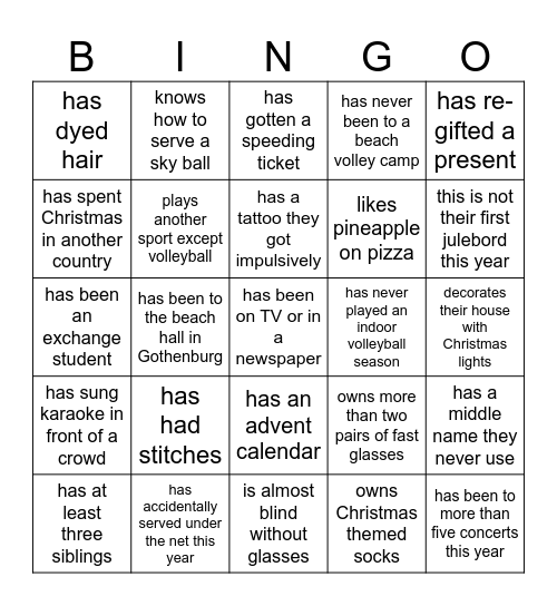 Find someone who Bingo Card
