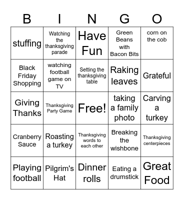 Thanksgiving.8 Bingo Card